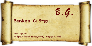Benkes György névjegykártya